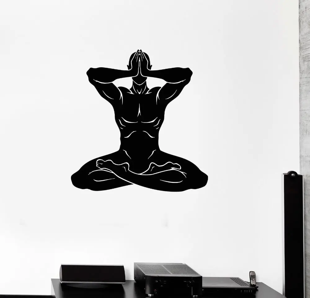 Настенная Наклейка для йоги Мужская Йога медитация буддизм молитва роспись