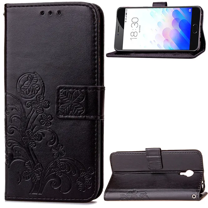 Four Leaf Clover Case Для Meizu Meilan Note 3 Флип Бумажник кожа Мейлань Примечание Телефон PU Кожа С