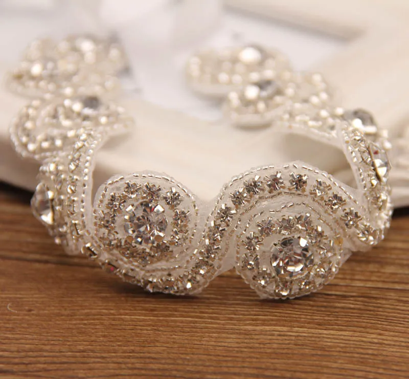 Retail Fashion romantic crystal bridal hairband ribbon hair band for women wedding headband accessories head jewelry |