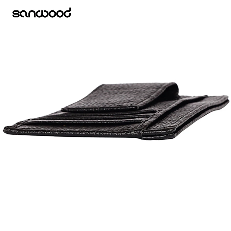 Кошелек из искусственной яловой кожи с зажимом для денег держатель кредитных