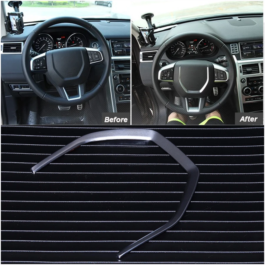 Wooeight Car Interior ABS Chrome Steering Wheel Decoration Strips Trim Frame For Land Rover Discovery Sport 2015 2016 2017-2019 |