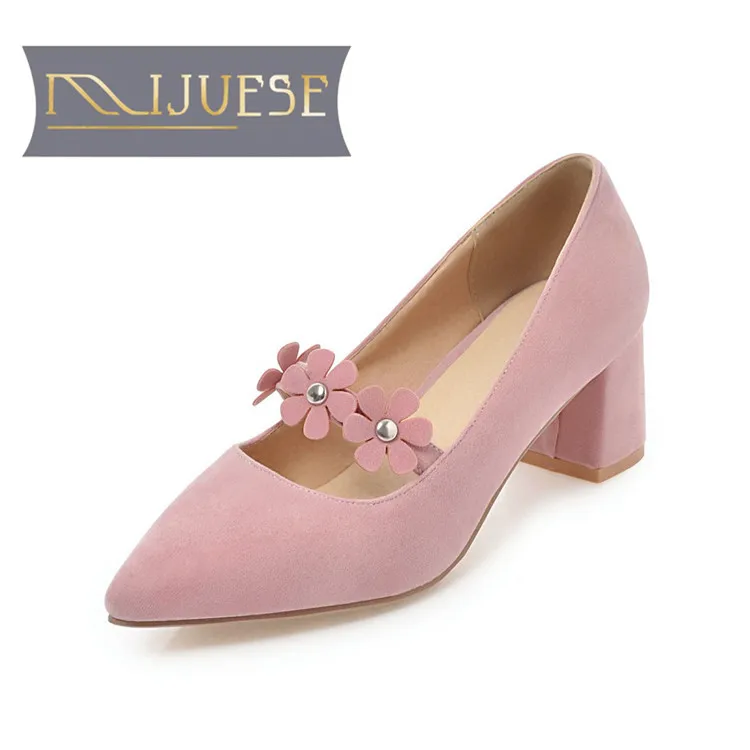 MLJUESE/2018 женские туфли лодочки chaussure femme talon Цвет розовый Милые Mary jane на высоком