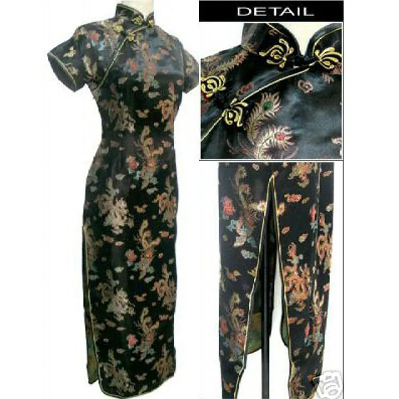 Женское платье Ципао длинное вечернее с коротким рукавом большие размеры S M L XL XXL