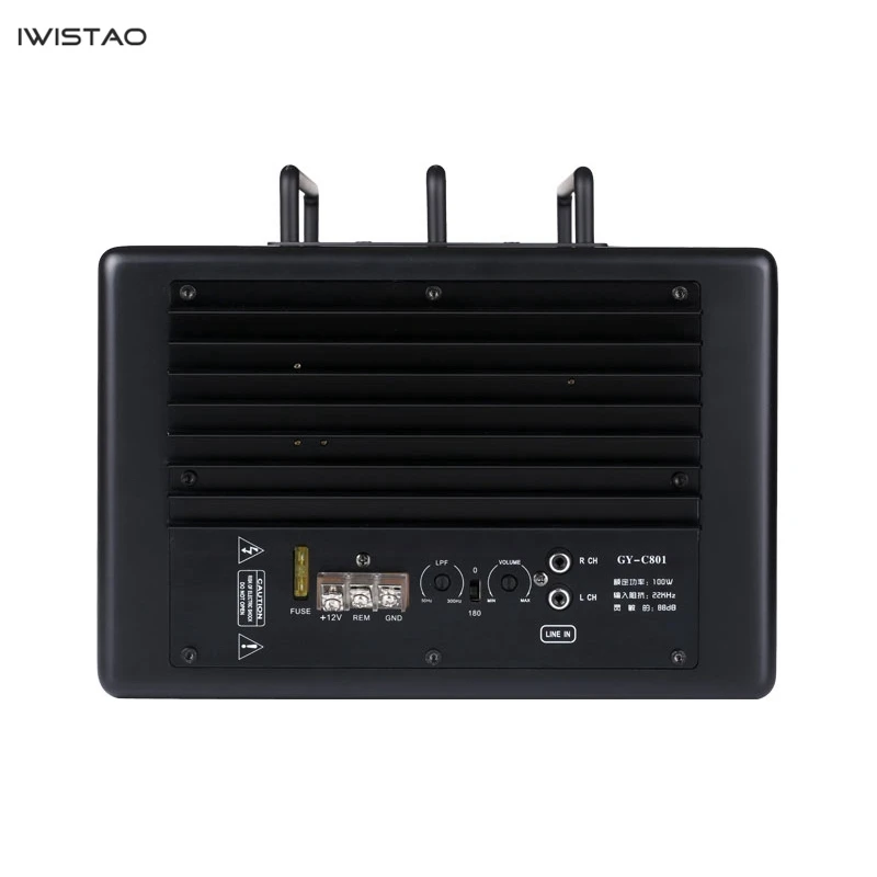IWISTAO 8 дюймов активный сабвуфер для автомобиля DC12V 100 Вт 45-150 Гц 88дб автомобильный аудио сабвуфер модификация черный