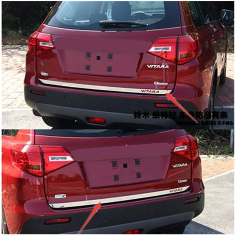 Для Suzuki Vitara откидная задняя дверь багажника Нижняя крышка литья отделка из нержавеющей стали задняя дверь отделка автомобиля аксессуары