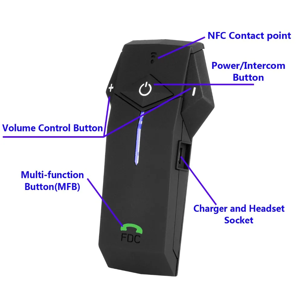 2 шт./лот Bluetooth гарнитура для мотоцикла с NFC FM радио и пультом управления|intercom