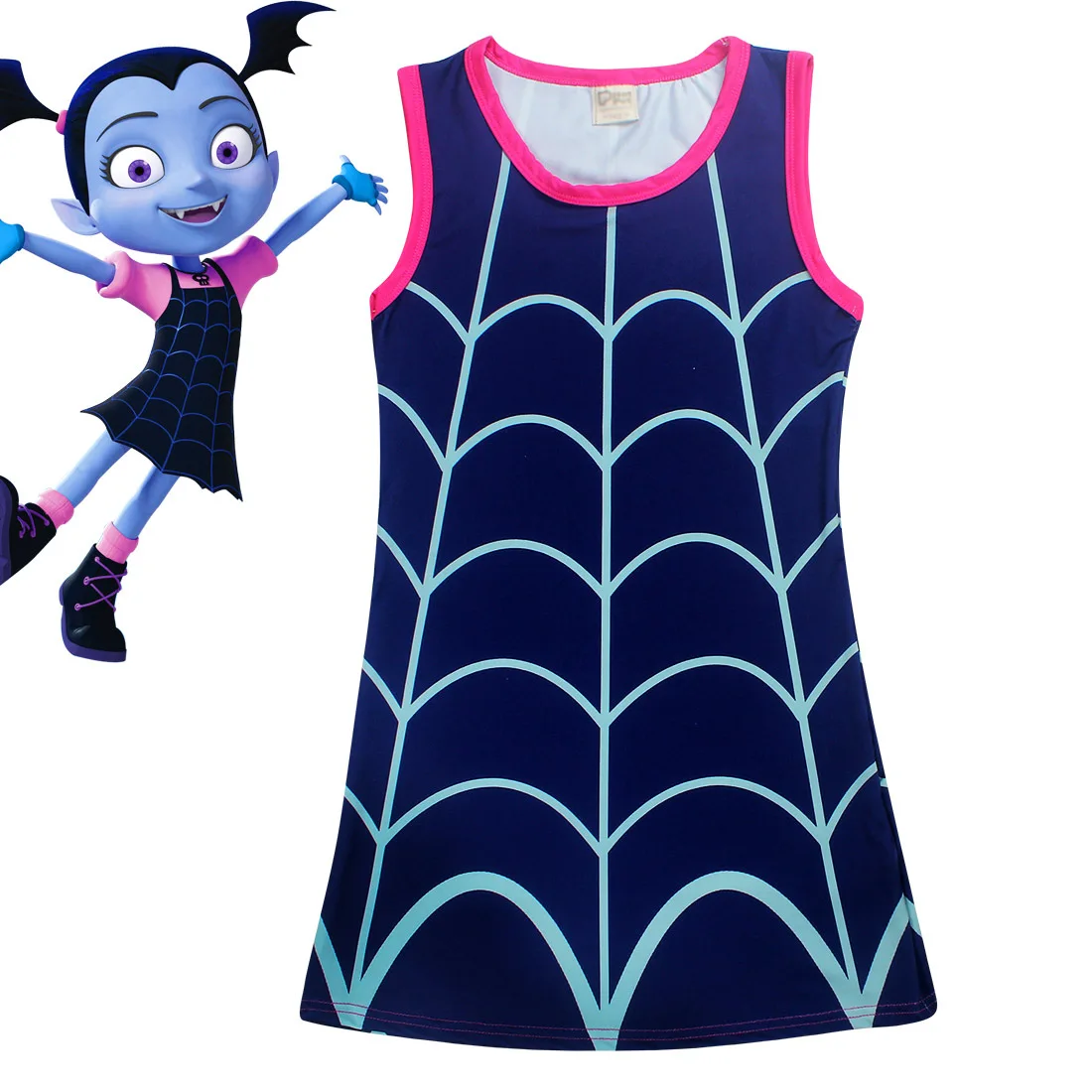 Новинка 2018 платье для маленьких девочек хлопковое с принтом Vampirina рождественское