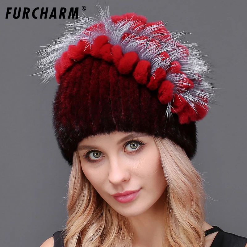 Мех животных очаровательные 2018 женские На зимнем меху шапка меховая из