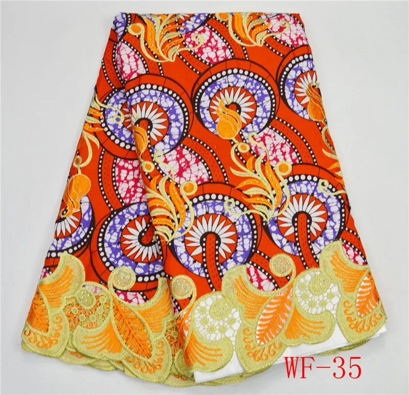 2017 Африканский Вышивка Воск гипюр Кружево для изготовления одежды Ткань с Камни |