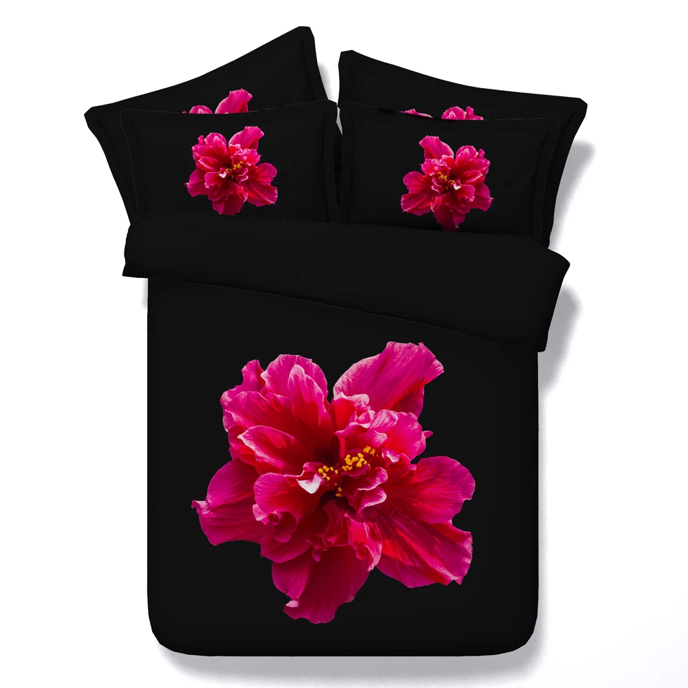 

New Style Hot Sale! High-grade luxury Cool Unique 3D Blooming flower 4Pcs Bedding Sets Full/Twin/Queen/King Size Duvet Cover