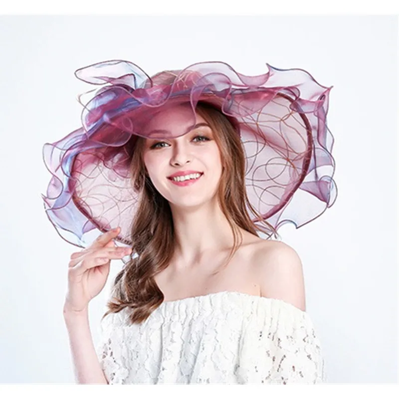 Модная женская сетчатая шляпа в горошек Kentucky Derby с большим бантом и широкими