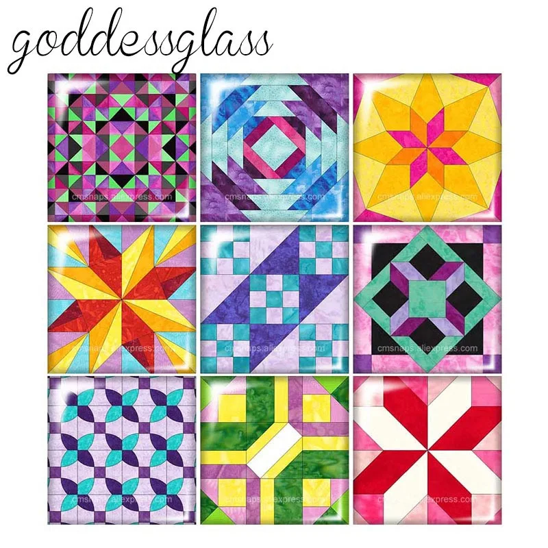 

New Origami patterns Geometric shapes 12mm/20mm/25mm/30mm Square photo glass cabochon demo flat back Making findings FB0003