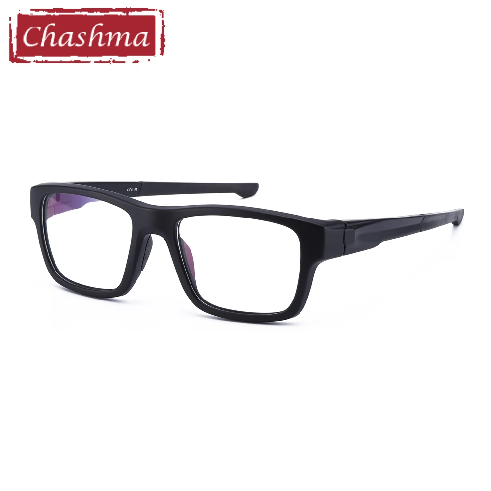 Black Spectacle Sport Eyeglasses TR90 Anti Glare Anti Reflective Prescription Glasses for Men Oprical Glasses Frame - Frame Color: Black
