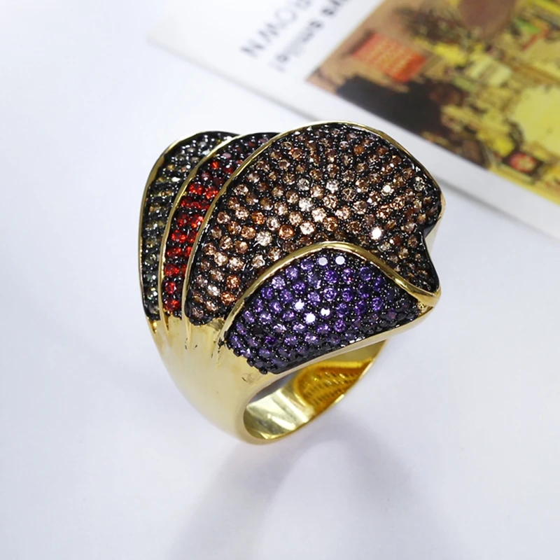 Новое поступление кольца для женщин многоцветное медное кольцо с кубическим