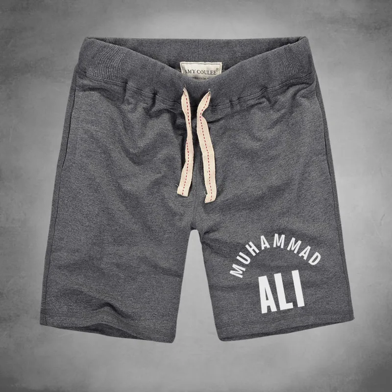 Летние мужские шорты для бодибилдинга MUHAMMAD ALI Новые повседневные хлопковые
