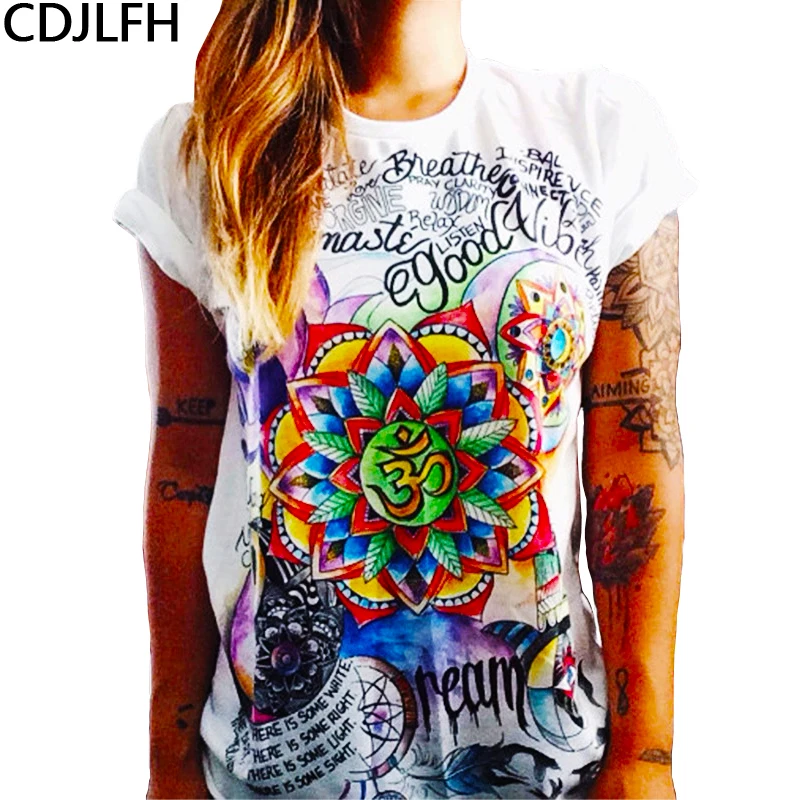 2019 Популярные летние веганских материалов цветок принтовые тройники для женщин