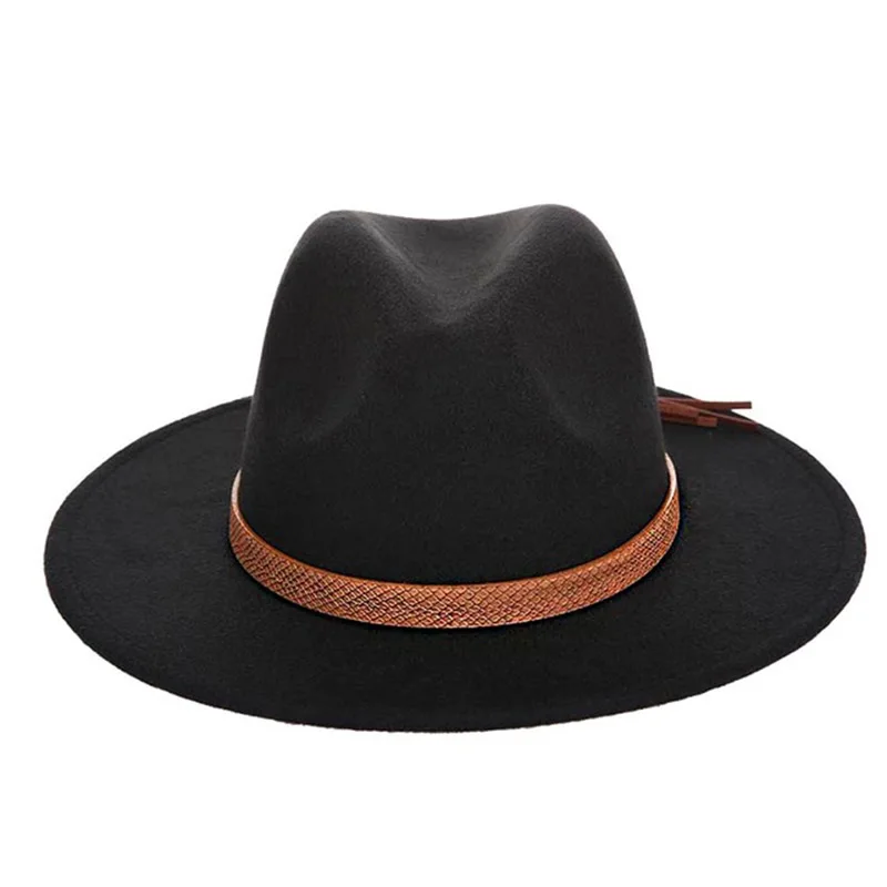 Осенне-зимний мужской большой размер fedora 60 см классический sombrero пушистый платок Имитация шерсти шапки козырек Высокое качество Ковбой