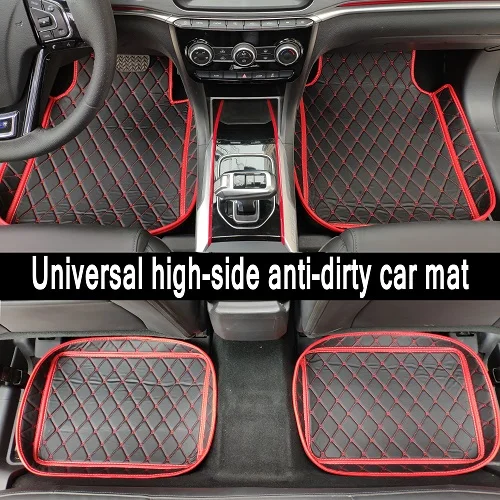 Black red red line Автомобильные коврики под заказ для Nissan Note LIVINA Rouge X-trail Altima Qashgai Sentra муранские напольные вкладыши - Название цвета: Black red red line