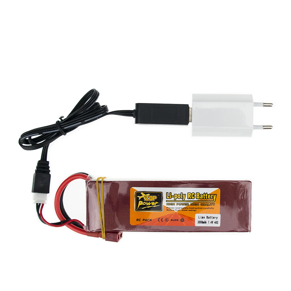 Литиевый Дрон аккумулятор 5000 мАч Lipo 7 4 В 40C XT60 T штекер с USB зарядным устройством 3 в