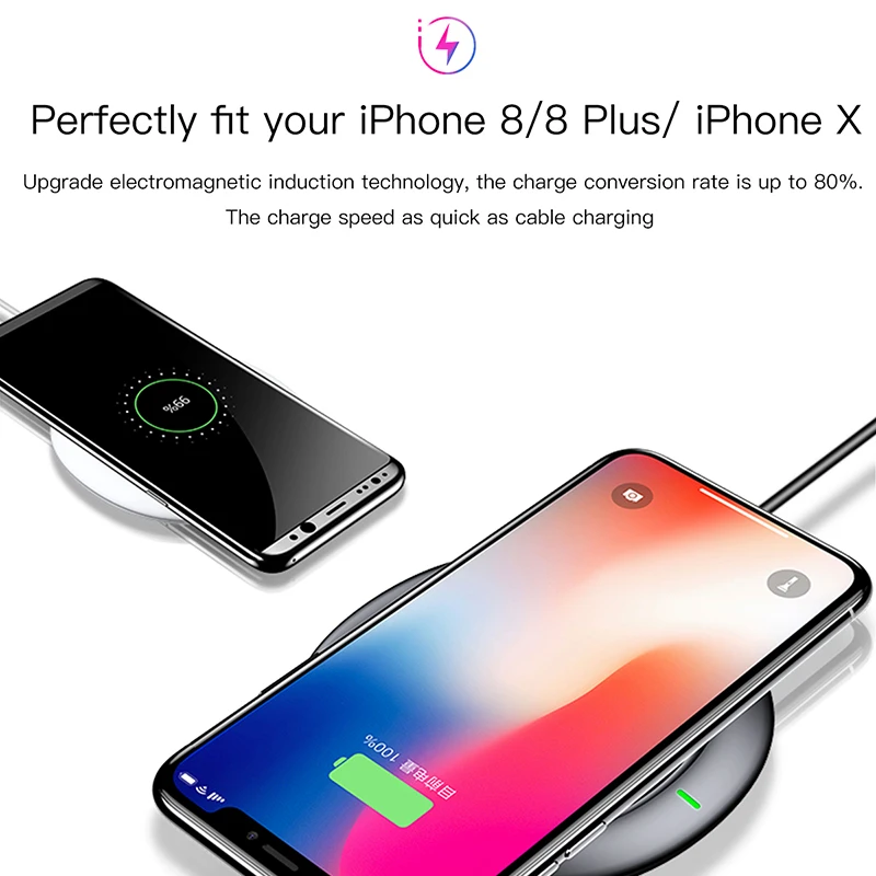 Baseus UFO Беспроводной Зарядное устройство для iPhone X 8 samsung Note8 S9 S8 мобильных телефонов