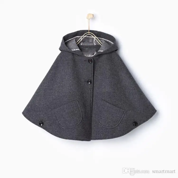 Everweekend Girls Candy Wool Hoodie Poncho Jacket Cape Capes Outwears for Spring Autumn Carseat and Casual | Детская одежда и