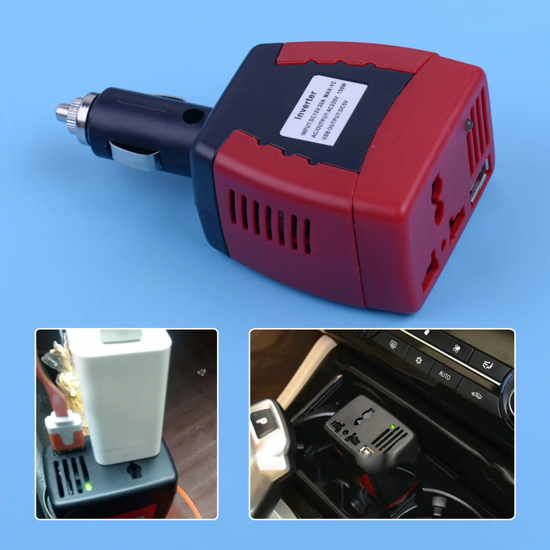 Beler DC 12V к AC 220V автомобильный адаптер инвертора питания USB порт зарядное