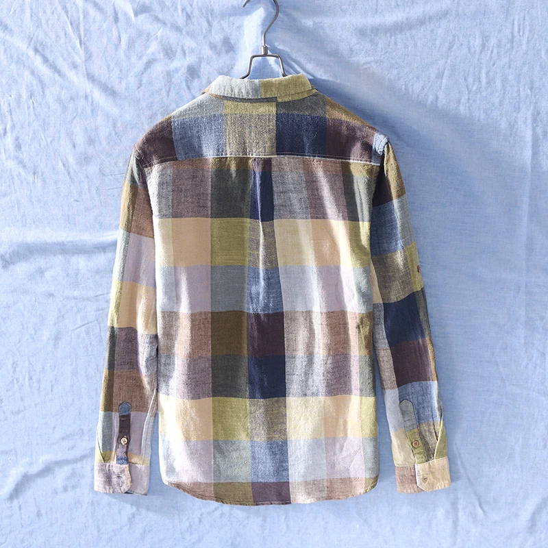 Vintage Chinese style Art linen+Cotton shirt Mens long Linen Shirts Summer Sleeve Casual Shirt Social Plus Size M-3XL | Мужская одежда