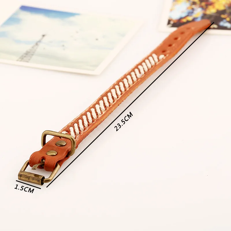 Винтажный Браслет из натуральной кожи в стиле ретро для женщин и мужчин