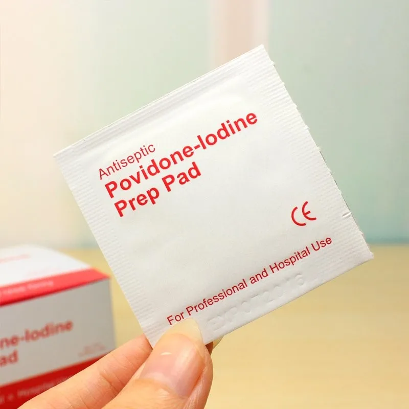 100pcs/box Alcohol Iodine disinfection tablet Pad Swabs Wipes Medical iodine cotton sheet first aid medical Skin Cleanser | Красота и