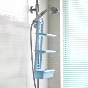 

Многофункциональный ванная комната бесплатная пробивная стойка, три слоя ванная комната стеллаж для хранения 29,5*56 см