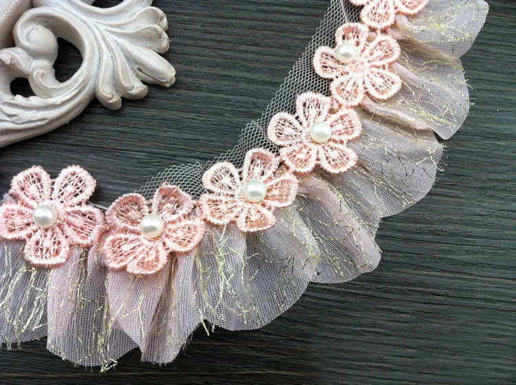 3 ярда 5 см 1 96 &quotШирина слоновой кости/розовый/светло абрикосовый Золотой шифон