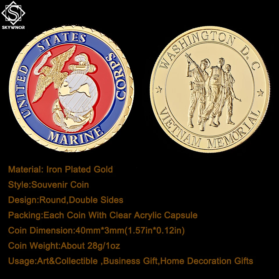 5 шт. коллекция монет американского семена фидельфис морской пехоты Вашингтон