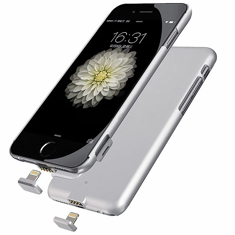 Тонкий чехол с батареей Ультратонкий для iPhone 6s Plus роскошный черный матовый