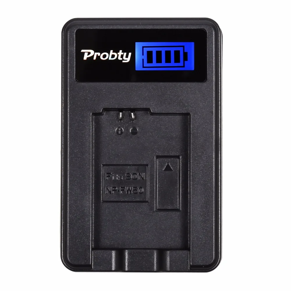 Probty NP-FW50 NP FW50 NPFW50 LCD USB Charger for Sony Alpha a6000 a6300 NEX-7 SLT-A37 DSC-RX10 DSC-RX10 7SM2 ILCE-7R 7S QX1