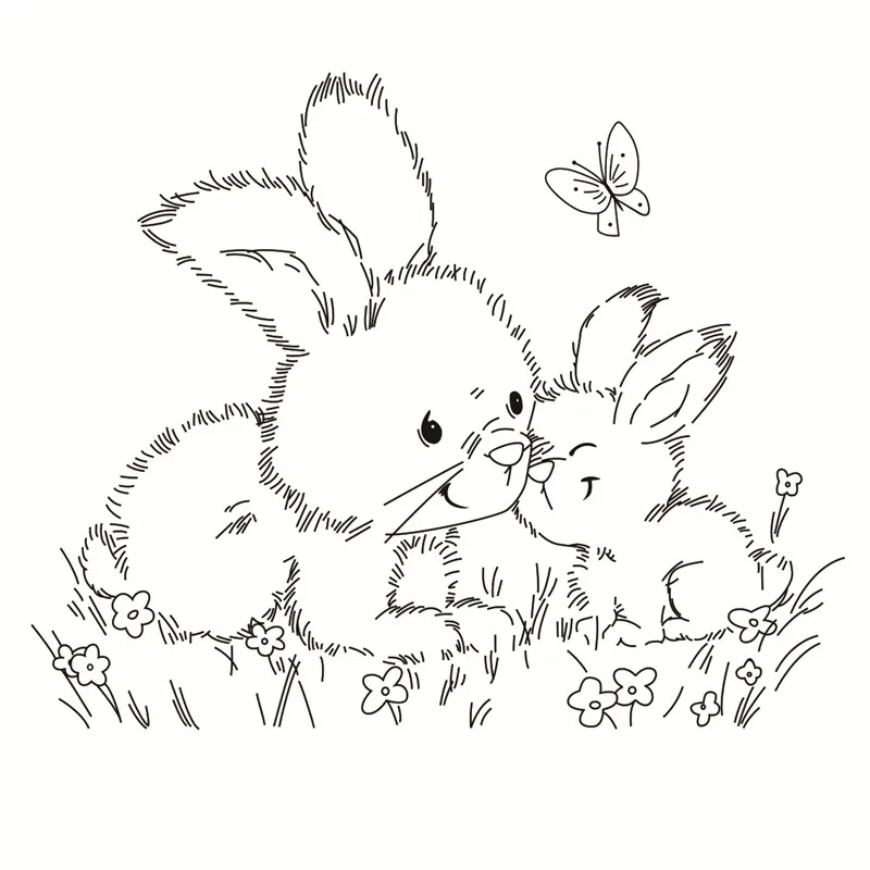 Кролик прозрачный чистый силикон штамп/печать для DIY Скрапбукинг/фотоальбом