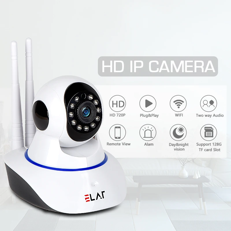 ELAF 720P HD Беспроводной IP камера видеоняни и радионяни охранных сети Скрытого