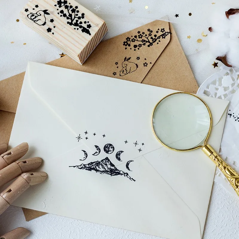 1 шт. креативный Лебедь карусель Олень Дерево штамп деревянные и резиновые штампы