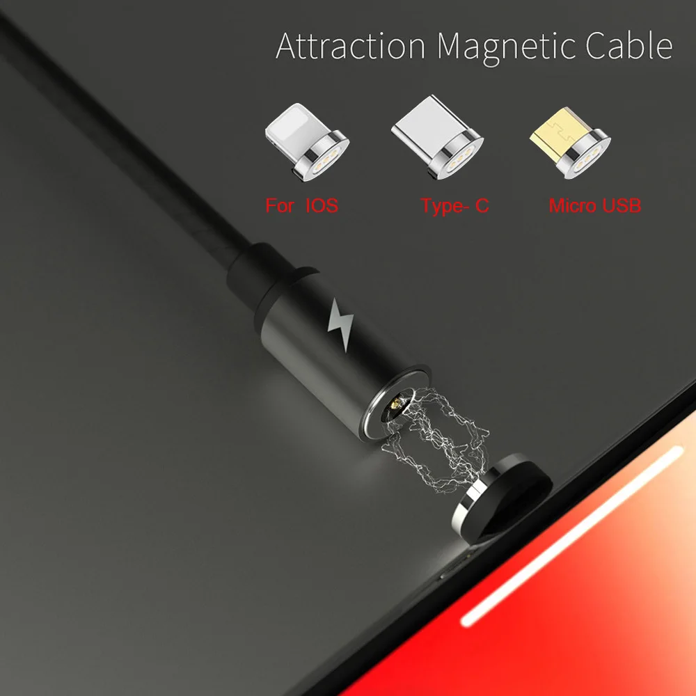 Магнитный кабель WK 2 в 1, Micro USB+ type C+ IOS для реверсивного USB для samsung, Магнитный зарядный кабель для Apple iPhone X 8 7 6