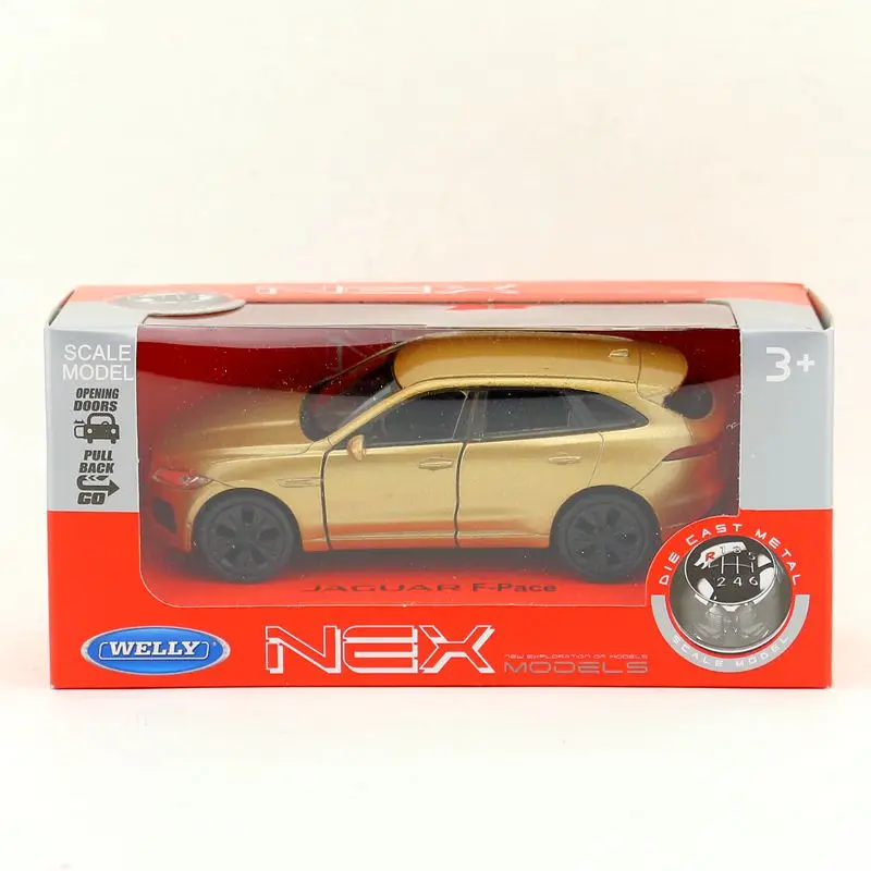 Золотой WELLY 1/36 масштаб UK Jaguar F-Pace SUV литая модель металлическая модель автомобиля игрушка для подарка/детей/коллекции - Цвет: Золотой