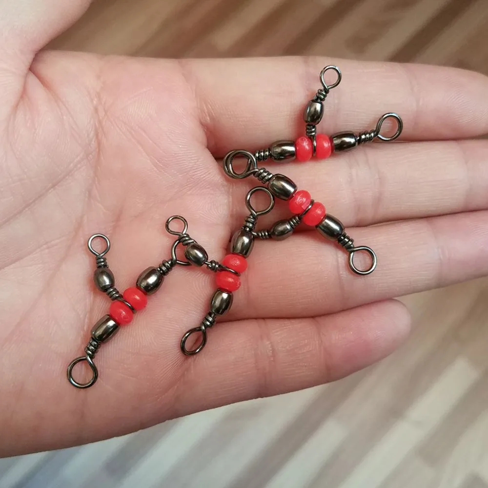 100/500/1000 шт. рыболовные тройные Вертлюги с бусинами|Рыболовные крючки| |