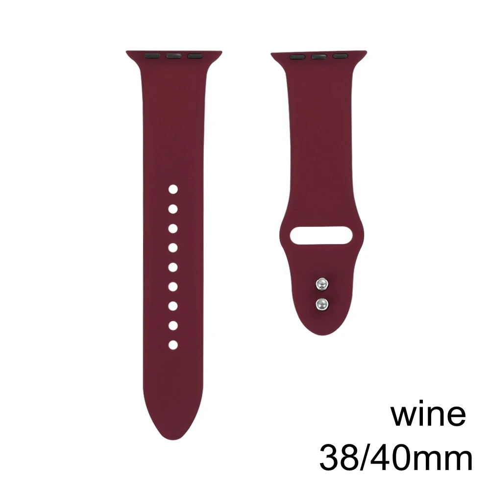 wine Спортивный силиконовый ремешок для часов Apple Watch Series 4 3 2 1 38 мм 40 мм 42 мм 44 мм мягкий ремешок браслет для i Watch - Цвет: wine