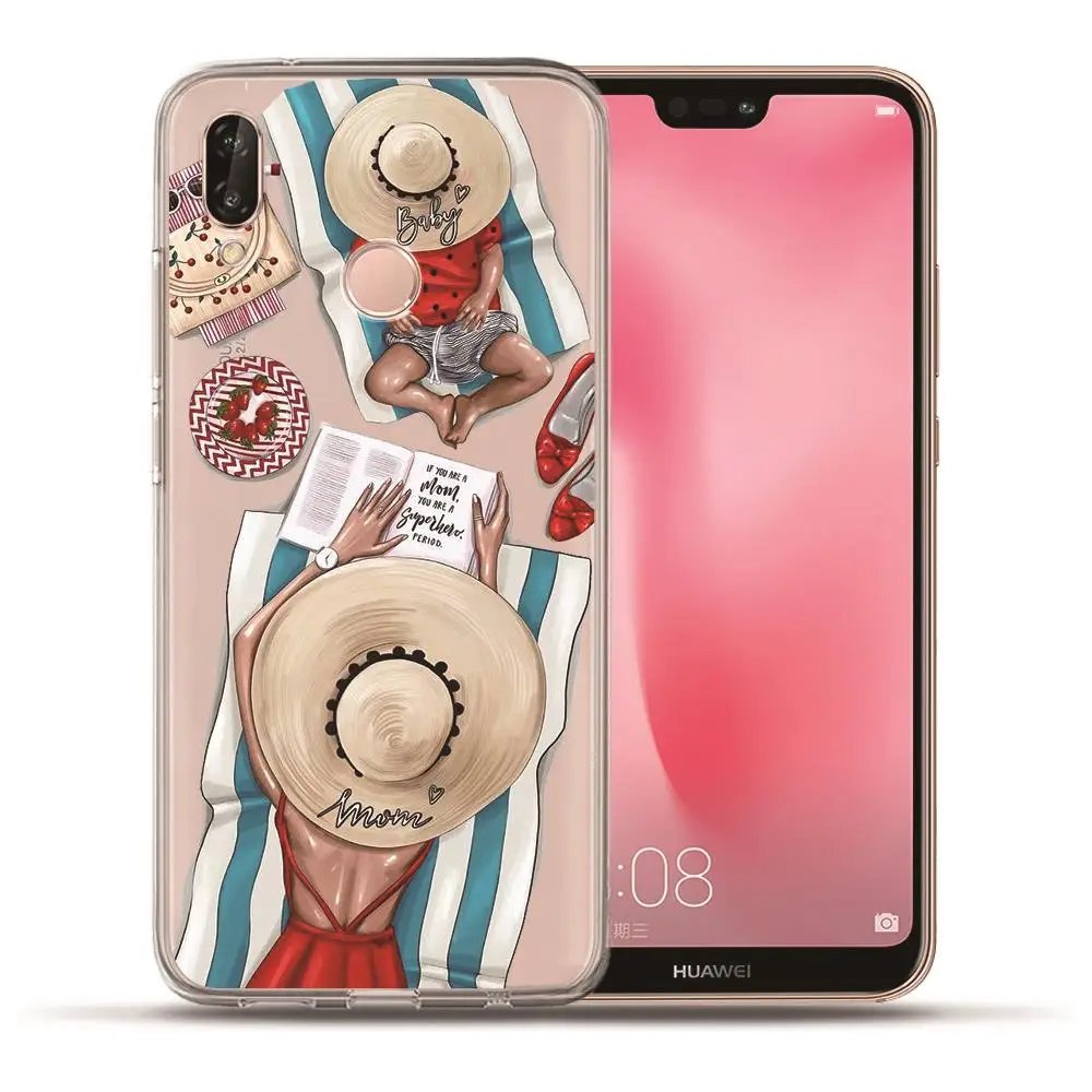 Модный телефон Super Mom baby girl для huawei P20 Lite Pro P10 Plus P8 P9 Lite P Smart honor 9 6A 6X семейный чехол Etui