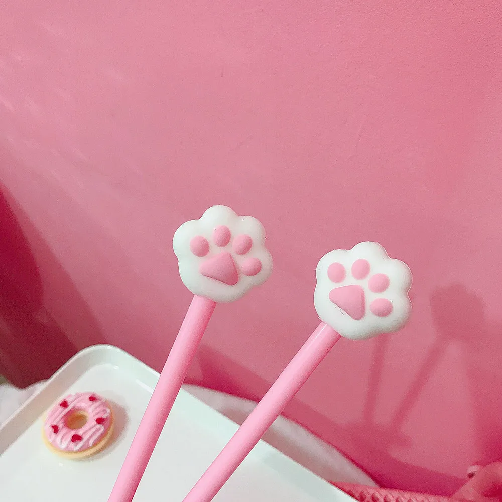 2 шт./лот Kawaii милый кот Paw розовое сердце гелевая ручка подпись ручка Эсколар Papelaria школьные офисные поставки рекламный подарок