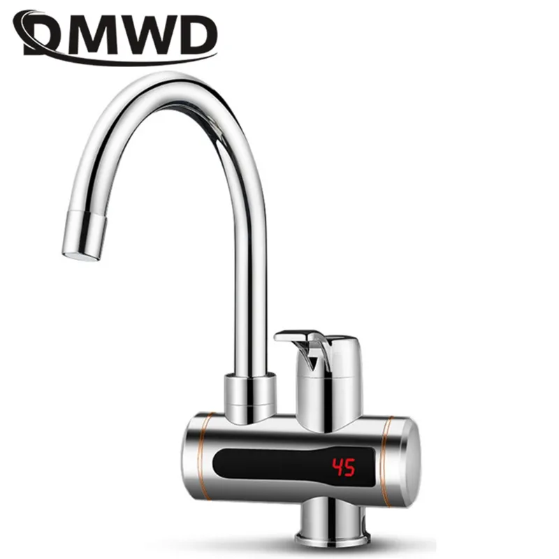dmwd instant tankless electric hot water heater faucet kitchen instant heating tap water heater with led temperature display eu free global shipping