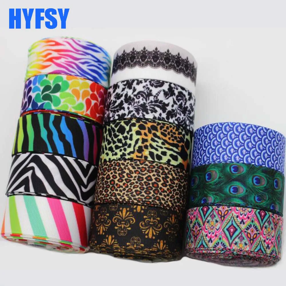 Hyfsy 10046 25 мм леопардовая лента 10 ярдов DIY бант для волос Подарочная упаковка с