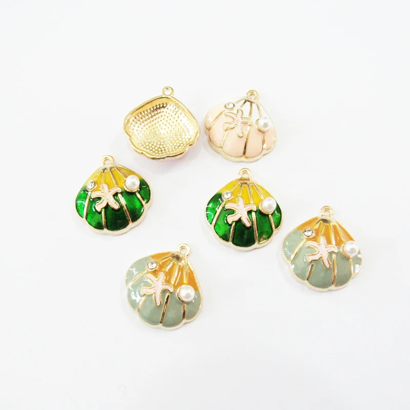 

Newest 18mm*20mm 30pcs/bag Small Alloy Seashells Charms For DIY Jewelry