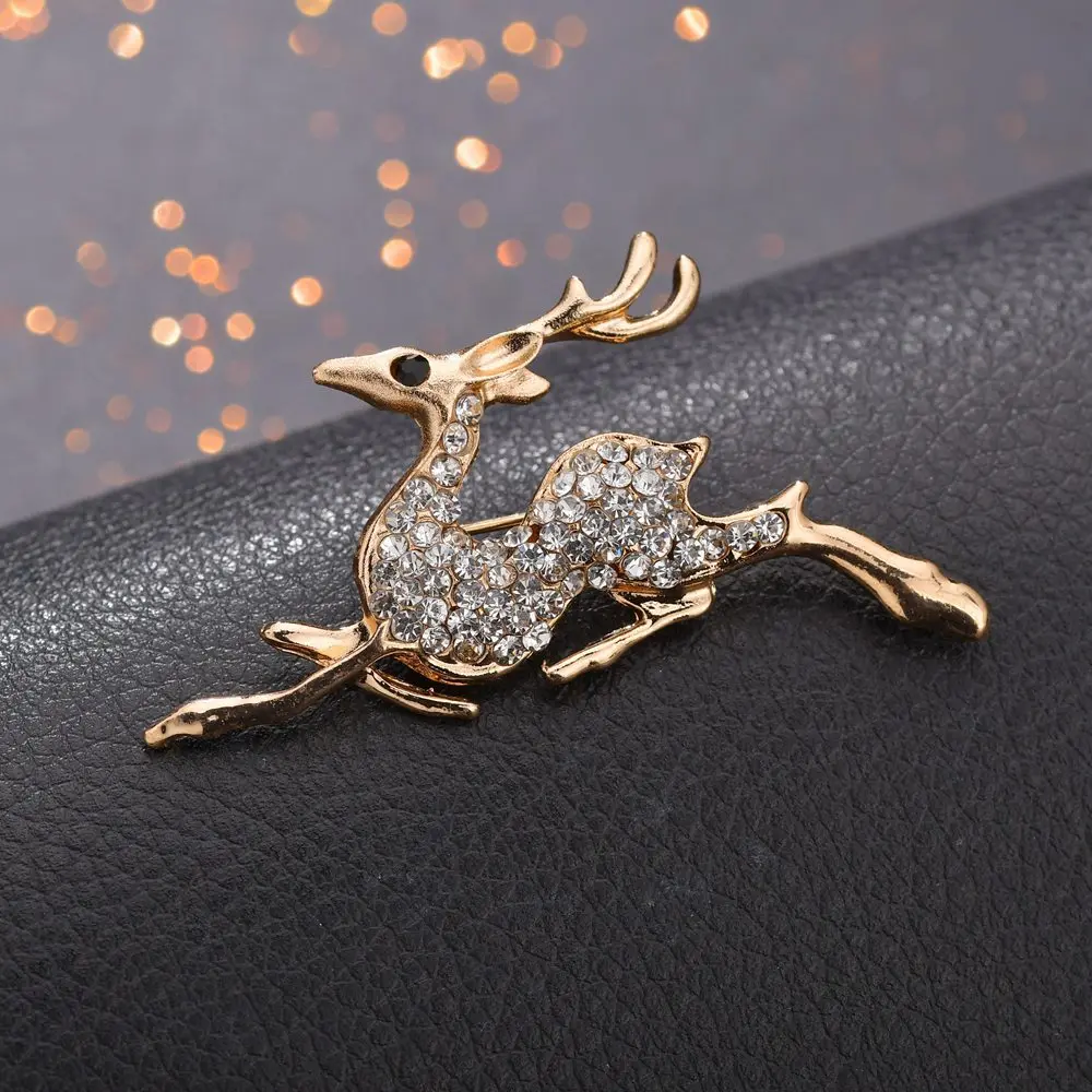 Cute Diy Brooch Pin for Women Girl Kids Gift Jewelry Scarf Denim Accessories Fashion Casual Vintage Brooches Pins Crystal Deer | Украшения