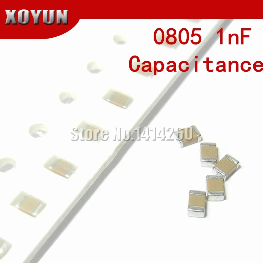 Многослойный керамический конденсатор 100 шт. 0805 1nF X7R погрешность 10/50 в 102