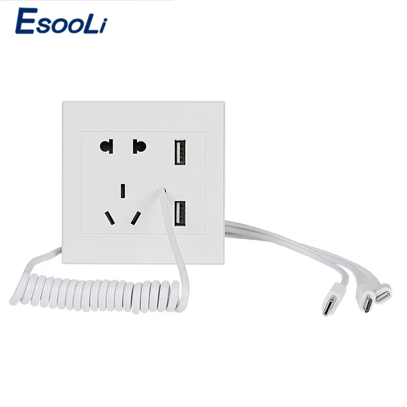 Универсальное настенное зарядное устройство Esooli с 2 USB портами 1 А|Электрические