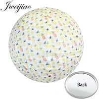 jweijiao densely packed pineapple art photo one side mini pocket mirror compact portable makeup vanity hand travel purse mirror